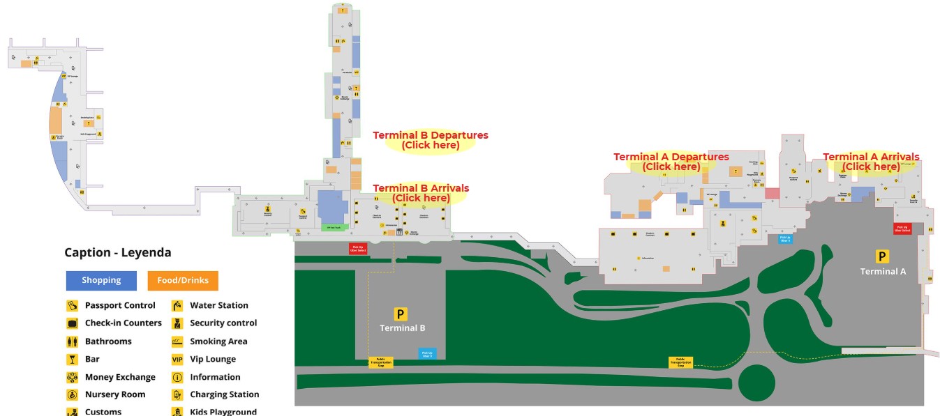 Karte der Terminals am Flughafen Punta Cana